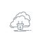 cloud icon vector from d printing and communication concept. Thin line illustration of cloud editable stroke. cloud linear sign