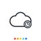 Cloud icon and waiting clock for Manage data storage on the cloud