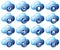 Cloud Icons Blue - SET 2