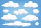 Cloud illustration set low poly
