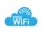 Cloud. Information icon. WiFi network access area