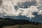 Cloud inversion above Val Gardena in Dolomites