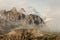 Cloud inversion over Dolomites peaks