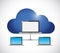 Cloud and laptop network illustration design