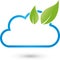 Cloud and leaves, IT services and Internet logo