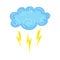 Cloud lightning cartoon style vector weather