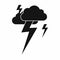 Cloud and lightning icon, simple style