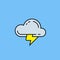 Cloud lightning line icon