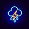 Cloud Lightning Rain Neon Sign