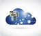 cloud link network and servers illustration