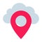 Cloud Location - Flat color icon.