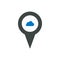 Cloud location marker pin place pointer position icon