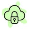 Cloud and lock line icon, data and protect, cloud security sign