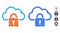 Cloud Locked Composition Icon of Round Dots