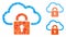 Cloud locked Composition Icon of Trembly Pieces