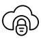 Cloud locked icon, outline style