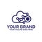 Cloud logo design with technology concept - Vector