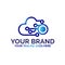 Cloud logo design with technology concept - Vector