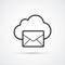 Cloud Mail flat line trendy black icon. Vector eps10