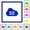 Cloud mail system flat framed icons