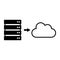 Cloud migration and cloud computing icon