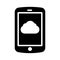 Cloud mobile glyph flat vector icon