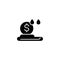 Cloud money black icon concept. Cloud money flat vector symbol, sign, illustration.