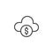 Cloud money outline icon