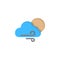 Cloud moon wind icon. Simple line, outline vector of two color weather icons for ui and ux, website or mobile application
