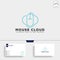 cloud mouse logo template vector illustration icon element