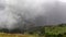 Cloud movement in rain Mountain ranges in cloudy weather near lake