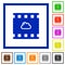Cloud movie flat framed icons