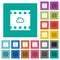 Cloud movie square flat multi colored icons