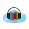 Cloud music concept audio books graphic
