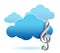 Cloud music storage concept illustration design