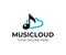 Cloud music storage logo design. Audio cloud vector design