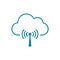 Cloud network antenna line icon. Wireless WiFi connection. Cloud computing concept.