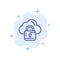 Cloud, Network, Lock, Locked Blue Icon on Abstract Cloud Background