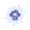 Cloud, Network, Lock, Locked Blue Icon on Abstract Cloud Background