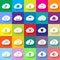 Cloud networking flat icon set of 25