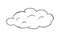 Cloud outline icon. Vector line art illustration isolated on white. background