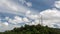 Cloud over antenna of cellular cell phone and communication system tower