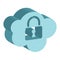 cloud with padlock, 3d