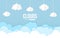 Cloud paper cut sun day blue sky flat illustration