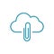 Cloud paperclip line icon. Mail attachment concept. Network data storage space.