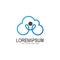 Cloud people, cloud logo, Vector logo template, line icons