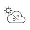 Cloud percentage solar panels icon in line design. Cloud, percentage, solar, panels, weather, efficiency isolated on