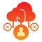 Cloud phishing flat icon. Data phishing color icons in trendy flat style. Data cyber hacking gradient style design