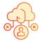 Cloud phishing flat icon. Data phishing orange icons in trendy flat style. Data cyber hacking gradient style design