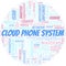 Cloud Phone System typography vector word cloud.